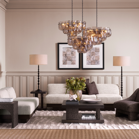 Lampa de podea Arabella cu finisaj negru pian, Abajurul este inclus |W. 17 | max W. 55 | H. 162.5 cm  [1]