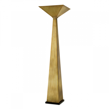Lampadare - Lampă de podea Augustus cu finisaj vintage din alamă, Dimensiuni: W. 50 | D. 50 | H. 191  