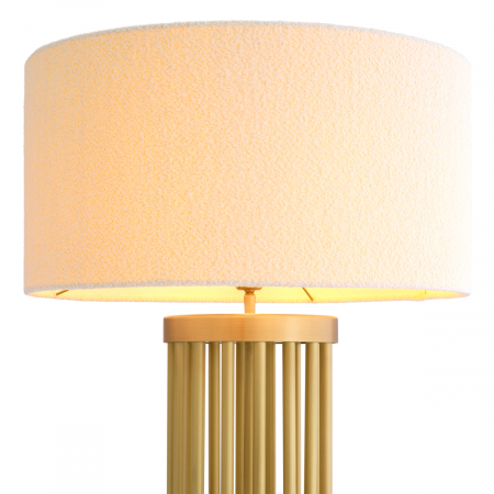 Lampă de podea Condo, finisaj din alamă cu aspect vintage, include abajur buclé [2]