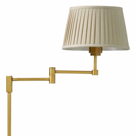 Lampă de podea Corbin, finisaj din alamă cu aspect vintage cu abajur bej [3]