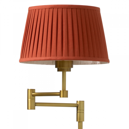 Lampă de podea Corbin, finisaj din alamă cu aspect vintage, include abajur portocaliu [3]