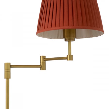 Lampă de podea Corbin, finisaj din alamă cu aspect vintage, include abajur portocaliu [6]