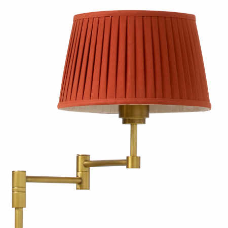 Lampă de podea Corbin, finisaj din alamă cu aspect vintage, include abajur portocaliu [5]