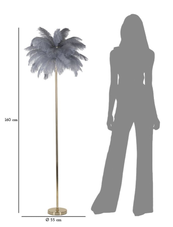  Lampa de podea gri cu palmier ø 55x160 cm [5]