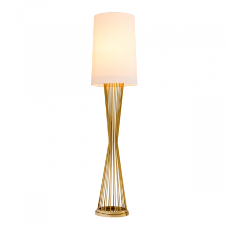 Lampadare - Lampă de podea Holmes finisaj auriu cu abajur, Dims: W. 30 | max W. 41 | H. 172.5  (CM)