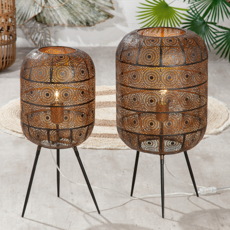 Lampadare - Lampa de podea Menara, Metal, Maro/Negru, 62 cm