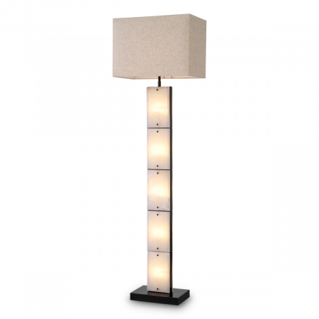 Lampadare - Lampă de podea Ortiz, finisaj bronz cu abajur, Dims: W. 32 | max W. 51 | H. 173  (CM)