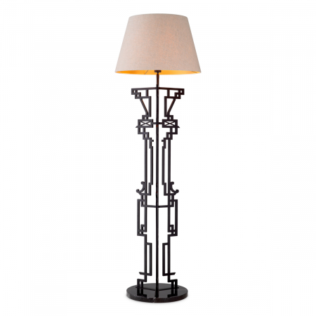 Lampadare - Lampă de podea Thomas finisaj negru mat cu abajur, Dims: W. 55 | max W. 55 | H. 175  (CM)