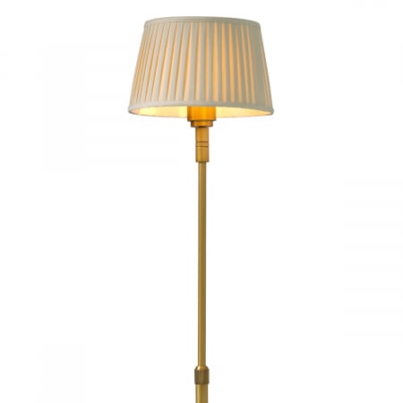 Lampă de podea Tryon, finisaj din alamă cu aspect vintage, include abajur bej [1]