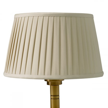 Lampă de podea Tryon, finisaj din alamă cu aspect vintage, include abajur bej [3]