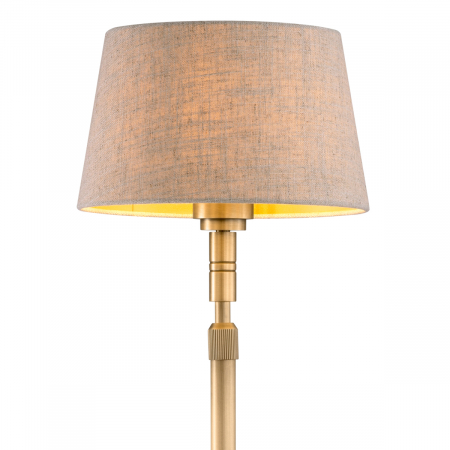 Lampă de podea Tryon, finisaj din alamă cu aspect vintage, include abajur de in, Dims: W. 20 | D. 20 | H. 146.5  (CM) [2]