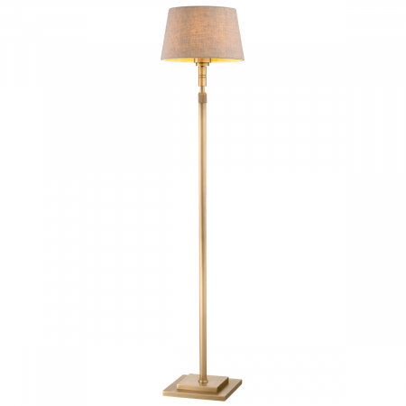 Lampă de podea Tryon, finisaj din alamă cu aspect vintage, include abajur de in, Dims: W. 20 | D. 20 | H. 146.5  (CM) [1]