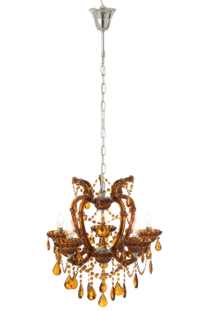 Lampa de tavan/ candelabru, sticla antica, maro [2]