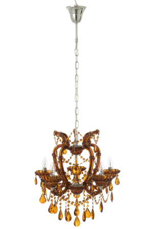 Lampa de tavan/ candelabru, sticla antica, maro [1]