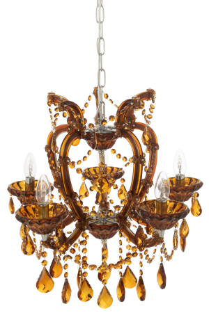 Lampa de tavan/ candelabru, sticla antica, maro [4]
