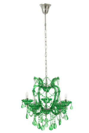 Lampa de tavan/ candelabru, sticla antica, verde smarald [1]