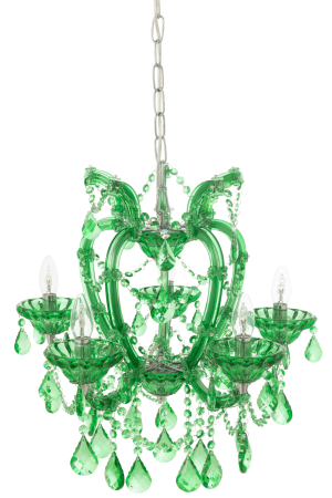 Lampa de tavan/ candelabru, sticla antica, verde smarald [4]