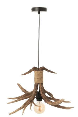 Lampa de tavan, coarne de cerb, polirasina, maro, S [2]