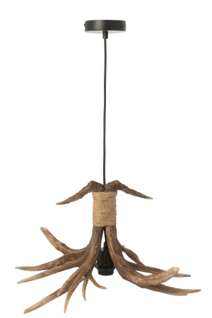 Lampa de tavan, coarne de cerb, polirasina, maro, S [1]