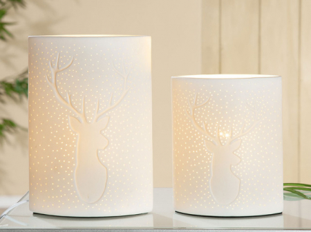 Veioze - Lampa, DEER, Portelan, Alb, 9.5X16X20 cm