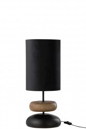 Lampă, JADE, Fier/Lemn de Brad, Negru/Natural [2]