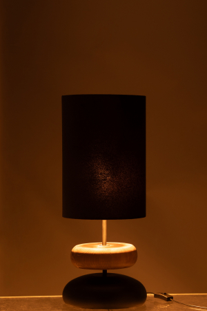 Lampă, JADE, Fier/Lemn de Brad, Negru/Natural [1]