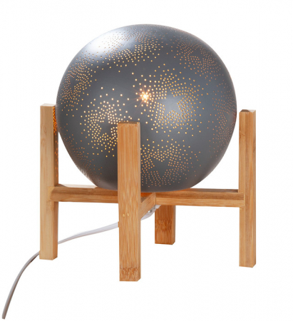 Lampa, SPARKLE STARS, Portelan/Wood, Gri, 24 cm [1]