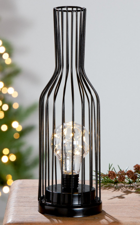 IN STOC - Lampa, VINO, Metal, Negru,10 LED, 9.5X9.5X30 cm