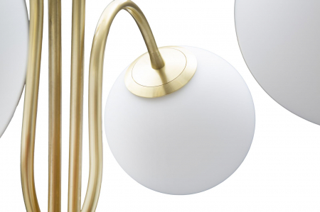 Lampadar Glam, fier/sticla, alb/auriu, 54X176 cm [2]