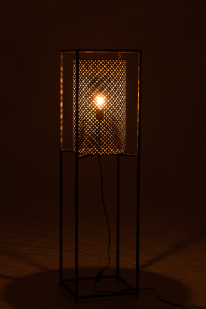 Lampadar Holes, Rattan/Bambus, Gri, 35x35x132 cm [2]