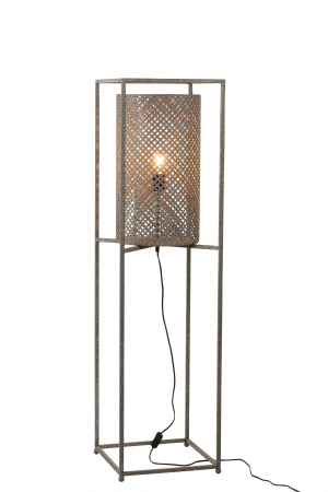 Lampadar Holes, Rattan/Bambus, Gri, 35x35x132 cm [1]