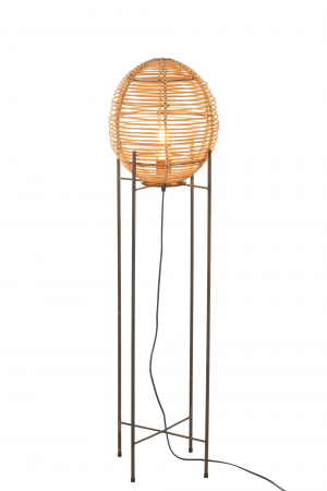 Lampadar Lamp On Frame, Rattan/Bambus, Natural, 32x32x120 cm [1]