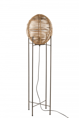 Lampadare - Lampadar Lamp On Frame, Rattan/Bambus, Natural, 32x32x120 cm