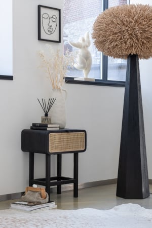 Baza lampadar Octogonal, Lemn, Negru, 30x30x141 cm [3]