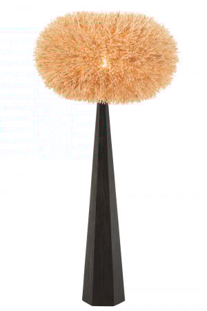 Baza lampadar Octogonal, Lemn, Negru, 30x30x141 cm [2]