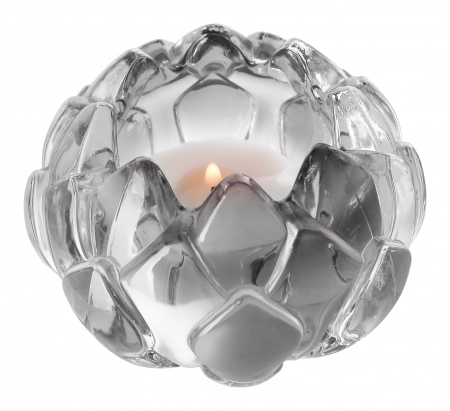 LOTTA, Suport de tea lights din sticlă, gri, h.5 cm, d.8,5 cm [2]