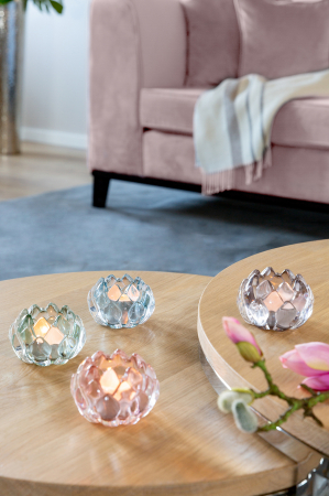 LOTTA, Suport de tea lights din sticlă, menta, h.5 cm, d.8,5 cm [6]