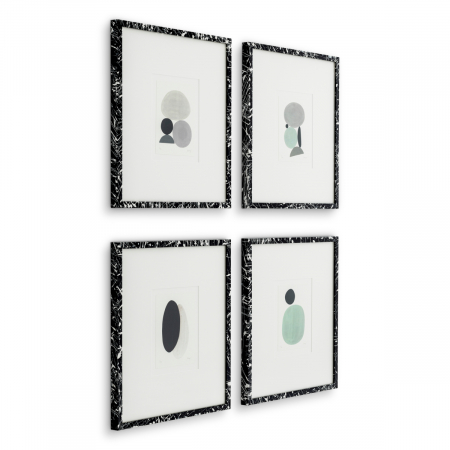 Lucrări de artă tiparite de Valentina Ravagni set de 4, Dims: W. 53 | D. 3 | H. 59 | per frame (CM) [6]