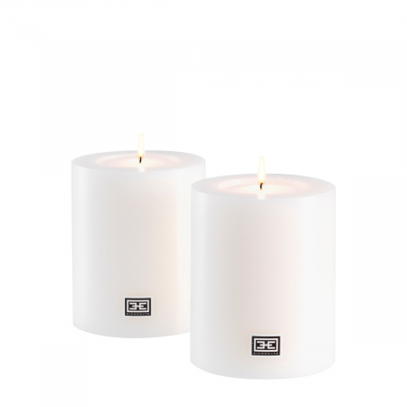 Lumanari - Lumanare artificiala ø 10 x H. 12 cm alb set de 2, Dims: Ø 10 | H. 12  (CM)