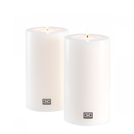 Lumanari - Lumanare artificiala ø 10 x H. 18 cm alb set de 2, Dims: Ø 10 | H. 18  (CM)