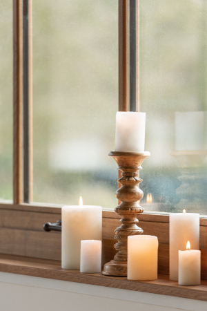 SALE % - Lumanare, Ceara, Alb, 7x7x15