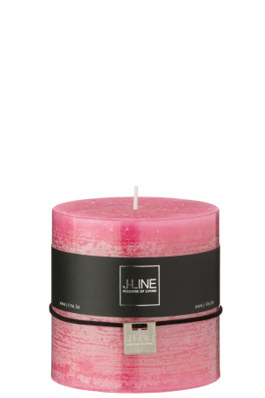 DECORATIUNI - Lumanare cilindrica roz 64h | L 10X l 10X H 10 cm
