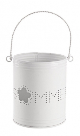 SALE % - Suport lumanare Finesse Summer, Metal, Alb, 12x14 cm