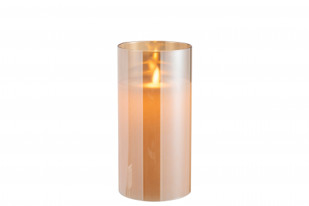 Lumanare LED, Sticla, Auriu, 10x10x20 cm [1]