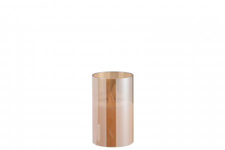 Lumanari - Lumanare LED, Sticla, Auriu, 7.5x7.5x12.5 cm