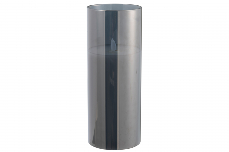 IN STOC - Lumanare LED, Sticla, Gri, 10x10x25 cm