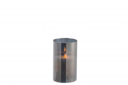 Lumanare LED, Sticla, Gri, 7.5x7.5x12.5 cm [1]