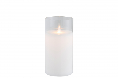 Lumanare LED, Sticla, Transparent, 10x10x20 cm [1]