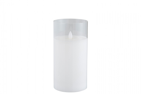 SALE % - Lumanare LED, Sticla, Transparent, 10x10x20 cm