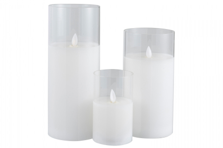 Lumanare LED, Sticla, Transparent, 10x10x25 cm [3]